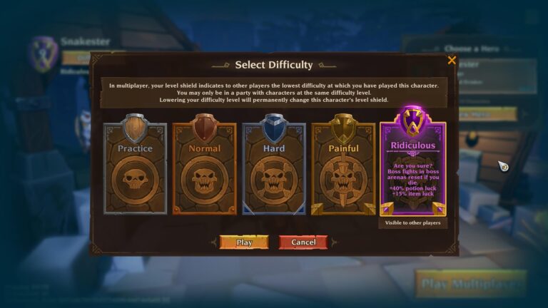 torchlight 3 change difficulty