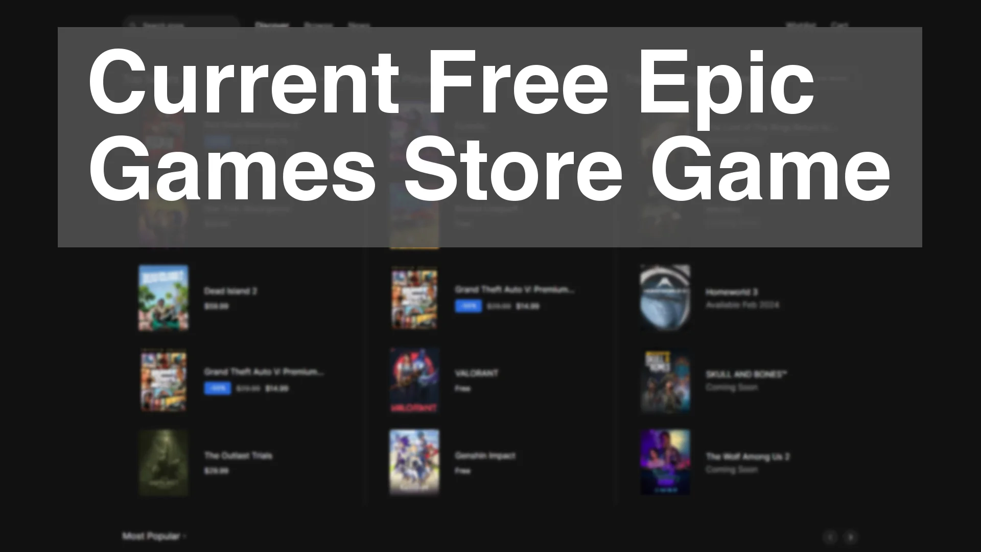 Epic Games Store Weekly Free Game 13/12/23