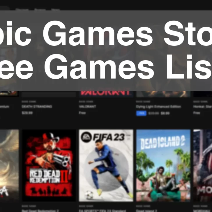 Epic Games Store Free Games List 2024