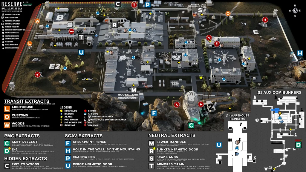 Escape from Tarkov 3D Reserve Map