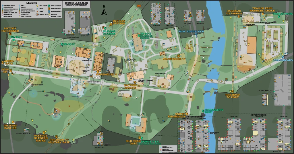 Escape from Tarkov - Customs 2D Map 2024