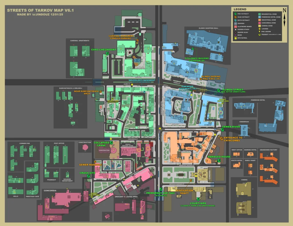 Escape from Tarkov - Streets of Tarkov 2D Map