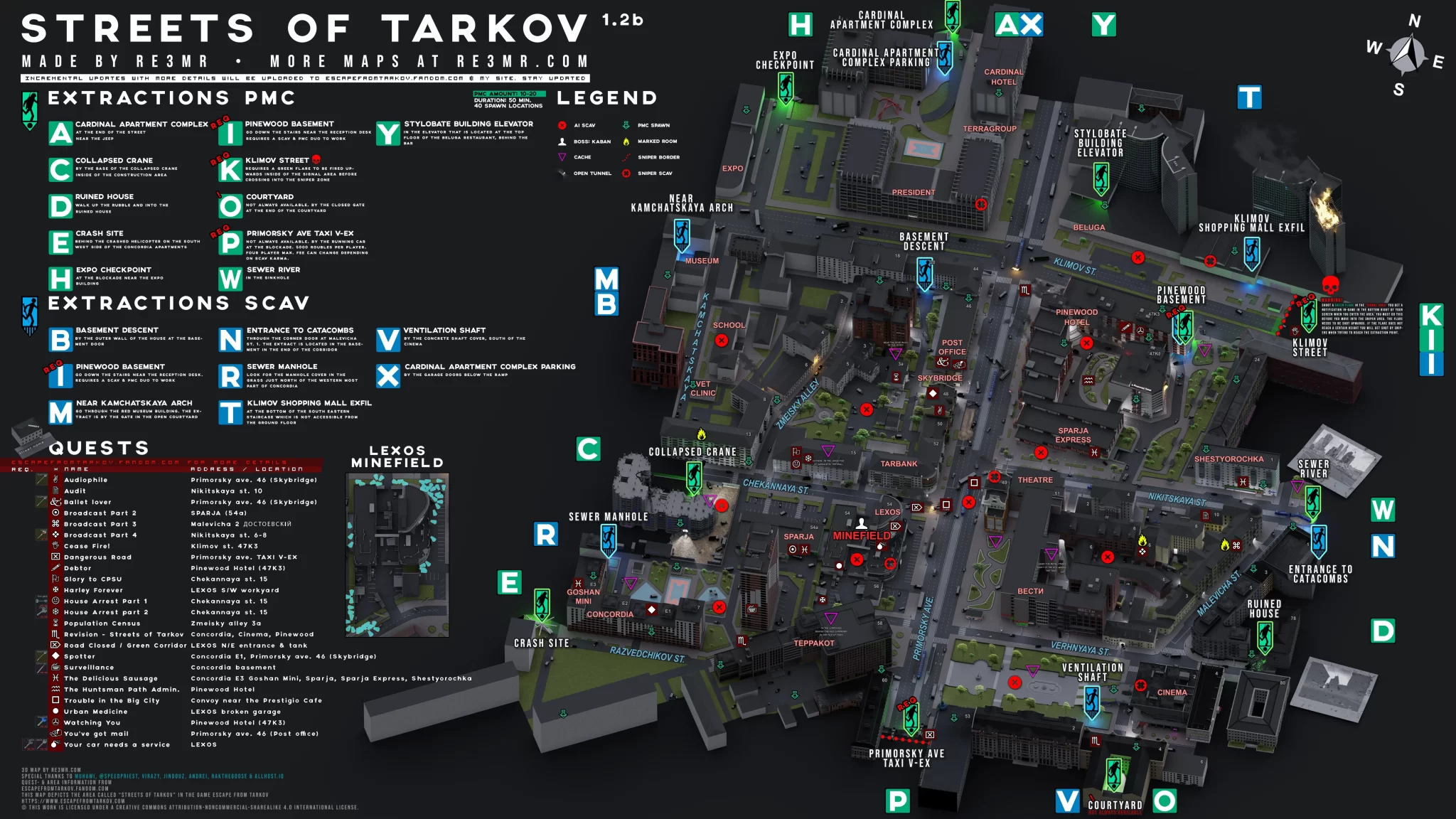 Карты локаций escape from tarkov