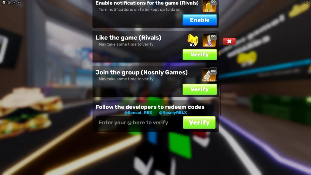 Roblox Rivals Redeem Code Area